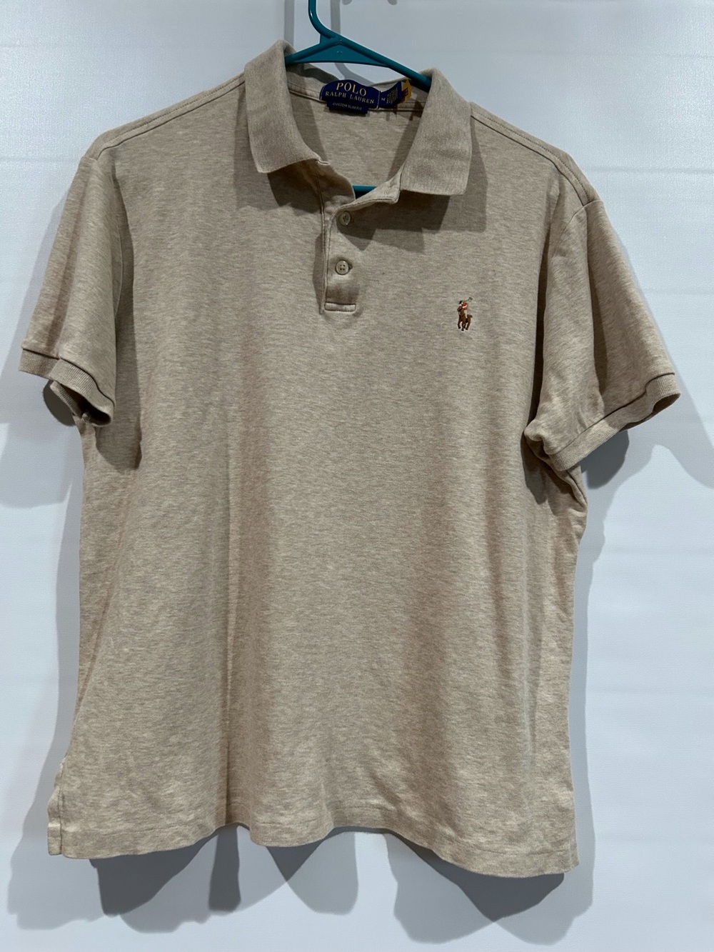Polo by Ralph Lauren Men’s Tan Short-Sleeve Polo Slim Fit